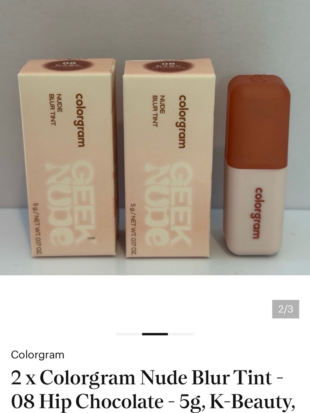 Colorgram Nude Blur Tint Lip Balm & Gloss - Hip Chocolate (Brown)